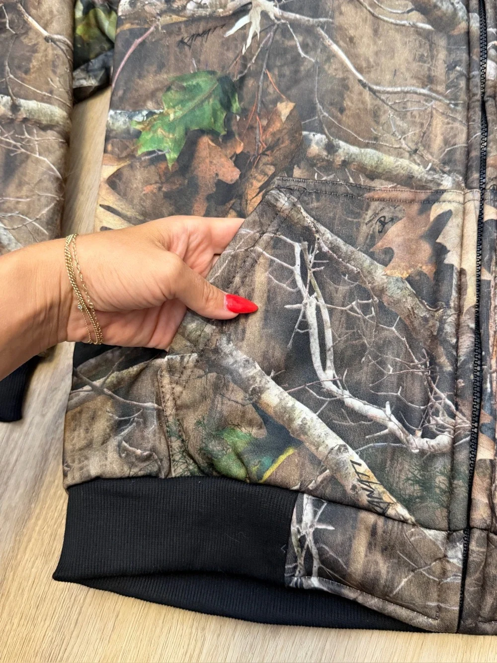 True Timber Men's Camo Hooded Zip Jacket - Realtree Style Brown Camo